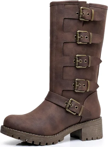 Vista 11 de GLOBALWIN - Botas de caña media para mujer, botas de motociclista para mujer, botas de equitación para mujer 21yy08 Gris desgastado metálico