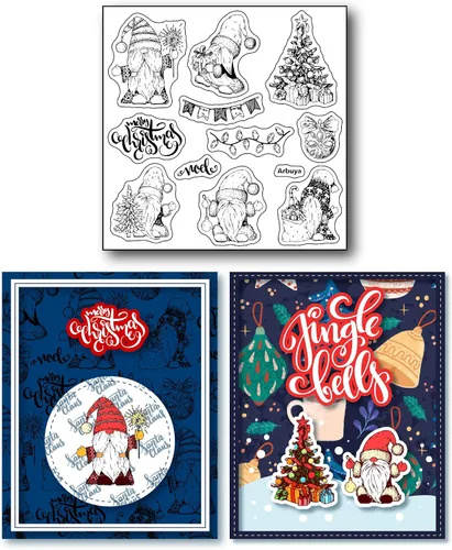 Vista 17 de Tis Season Sello de Goma Transparente con Sentimientos, Dichos y Frases de Feliz Navidad para Álbumes de Recortes/Fotos Decorativas y Elaboración