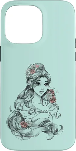 Vista 21 de iPhone 16 Disney Beauty & The Beast Floral Belle Sketch Case