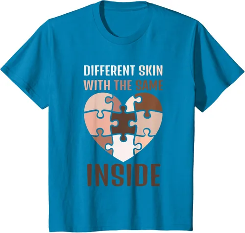 Vista 41 de Camiseta con texto en inglés "Black History Month Different Skin With The Same Love Inside