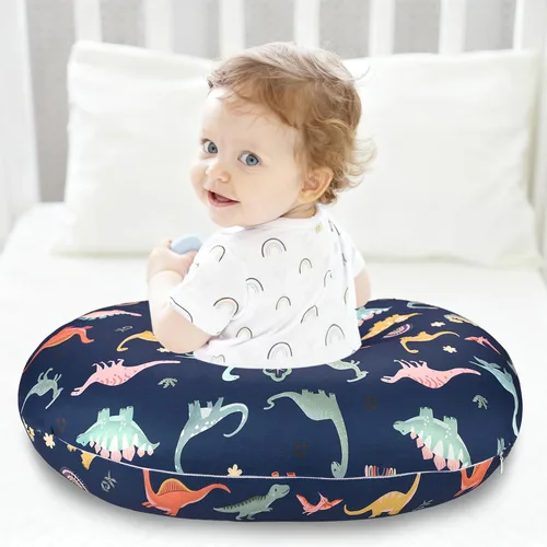 Vista 6 de Funda de almohada de lactancia, funda de almohada de lactancia para bebés, niñas y niños, suave y transpirable, dinosaurio azul (solo funda)