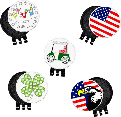 Vista 6 de 6, 9, 12, 15 unidades, clips magnéticos para pelotas de golf para sombreros de golf, gorras, guantes, clips de aleación niquelados para marcadores