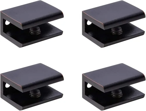 Vista 10 de 2 soportes ajustables de acero inoxidable 304 para estante con abrazadera de vidrio de 0.23 a 0.35 pulgadas, acabado dorado cepillado resistente Oro