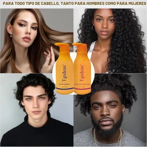 Vista 7 de Tgideas Juego de champú y acondicionador de biotina antiadelgazamiento para cabello adelgazante para mujeres y hombres, champú para fortalecer