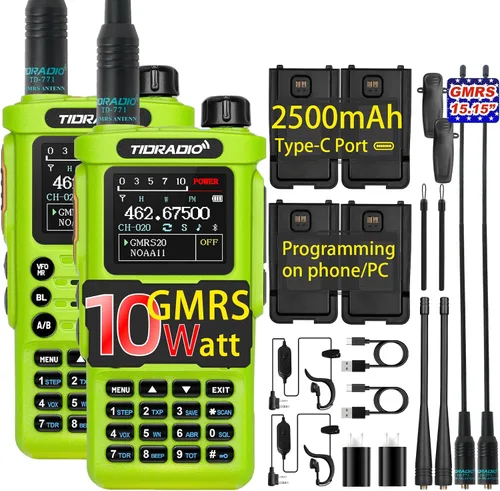 Vista 17 de Radios portátiles TIDRADIO TD-H8 GMRS de 10 vatios (4ª generación), programación de APP/PC, 4 baterías de 2500 mAh, capacidad para repetidor Negro