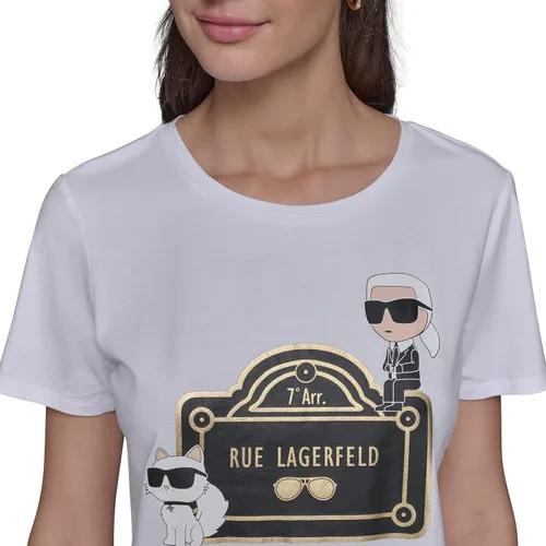 Vista 5 de Karl Lagerfeld Womens Karl Character Graphic T-Shirt