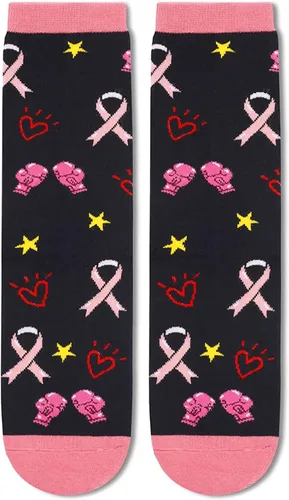 Vista 4 de HAPPYPOP Women Breast Cancer Nurse Off Duty Reading Birthday Teacher Socks, Inspirational Chemo Medical Teacher Boss Gifts