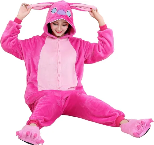 Vista 4 de SPPOTIM Pijama unisex para adultos, de franela, para cosplay, de animal, para niños, disfraz de Navidad, ropa de dormir para el hogar