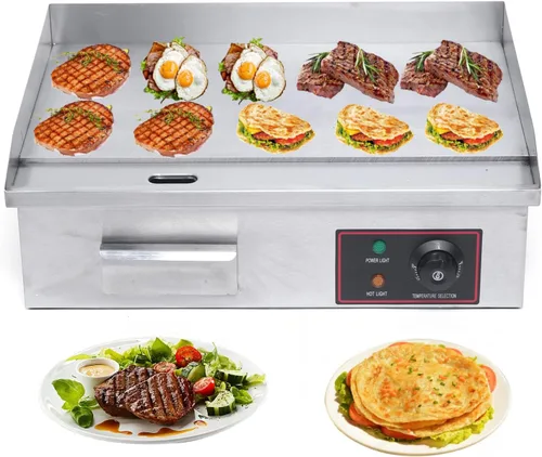 Vista 10 de Plancha eléctrica antiadherente de 3000 W, parrilla termostática de doble control de 572 °F/572.0 °F con disyuntor de sobrecarga, parrilla
