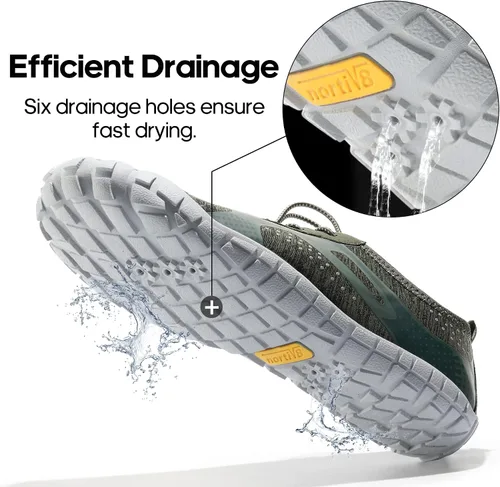 Vista 3 de NORTIV 8 Zapatos de agua para hombre, descalzos, atléticos, ligeros, deportivos, para el aire libre, natación, pesca, senderismo, buceo, surf