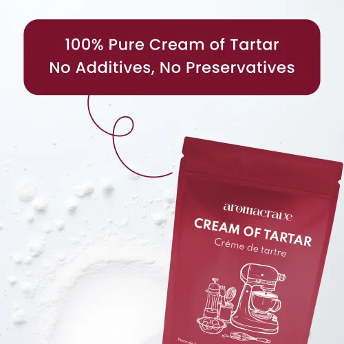 Vista 7 de AROMACRAVE Cream of Tartar Powder, High-Purity Potassium Bitartrate for Baking & Cooking, Stabilizes Egg Whites, Prevents Sugar Crystallization