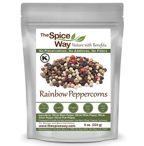 Vista 4 de The Spice Way Mezcla de sésamo negro, semillas de nigella y pimienta arcoíris, 8 onzas cada una