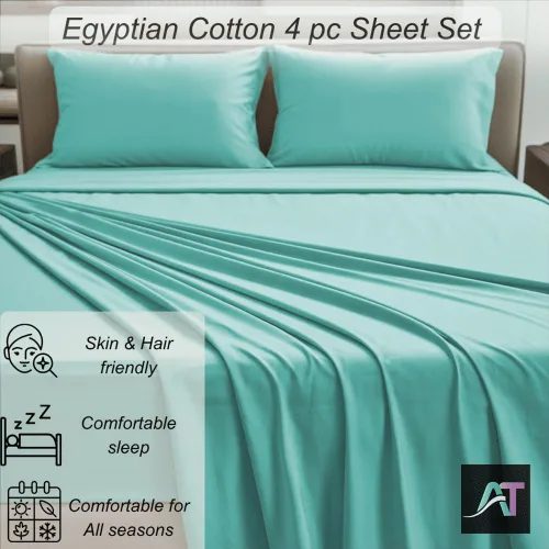Vista 6 de AMAY Sábanas de 500 hilos 100% algodón egipcio tamaño individual, sábanas para cama de tamaño individual, algodón de fibra extra larga, calidad