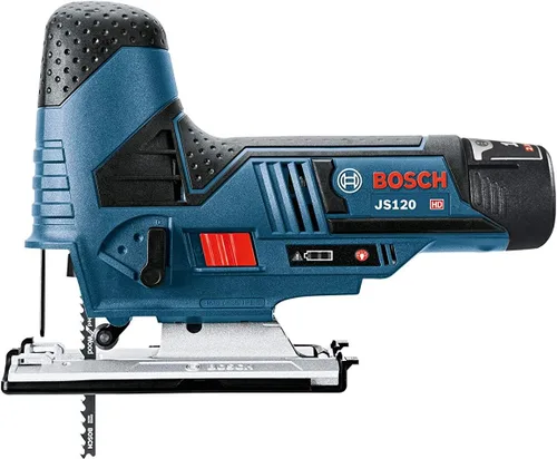 Vista 3 de Bosch JS120N Sierra de calar de agarre de barril de 12V Max, inalámbrica, velocidad variable, cambio de hoja de sierra sin herramientas