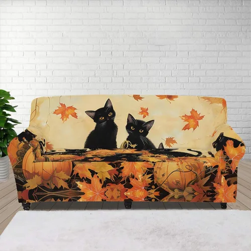 Vista 97 de Horeset Funda elástica para silla con diseño de flores hippie otoñales, funda para sofá, lavable, protección de muebles con espuma antideslizante