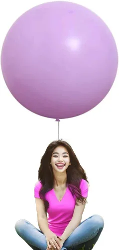 Vista 10 de IN-JOOYAA Globos redondos grandes de 36 pulgadas, paquete de 5 globos de látex gigantes de color rosa intenso para decoraciones de fiestas
