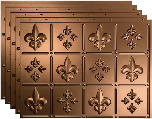 Vista 34 de FASÄDE Fleur-de-lis - Panel decorativo de vinilo decorativo para salpicaduras de 18 x 24 pulgadas en cobre piedra lunar (paquete de 5)