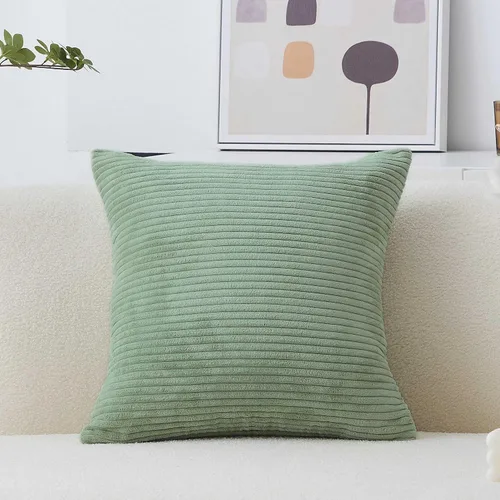 Vista 32 de Home Brilliant Funda de almohada de primavera de 18x18 pulgadas, funda de almohada de terciopelo a rayas para silla y sofá, funda de almohada