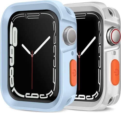 Vista 10 de Amizee 2 Pack Estuche Resistente Compatible con Apple Watch Serie 9/8/7 41mm SE 3/2/1 Serie 6/5/4 40mm, Funda Protectora Amortiguadora de TPU Blanda