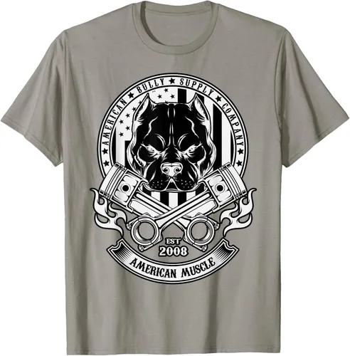 Vista 23 de American Muscle - Camiseta de cabeza dura Pit Bull American Bully, Negro, S