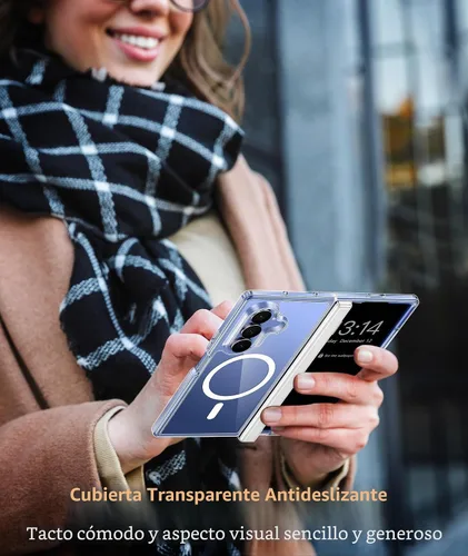 Vista 6 de FNTCASE Funda magnética para Samsung Galaxy Z Fold 7 con protección de bisagra