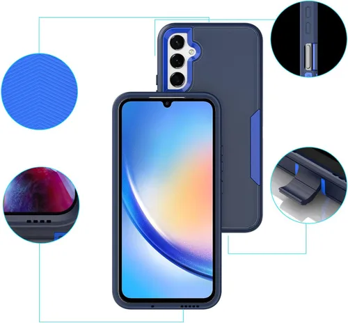 Vista 4 de Asuwish Funda protectora para Samsung Galaxy A34 5G con protector de pantalla de vidrio templado y accesorios para celda, dura, delgada, híbrida