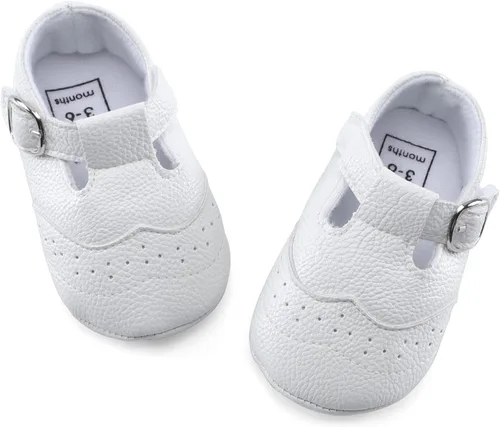 Vista 2 de ESTAMICO Zapatos de cuna antideslizantes para bebés y niños pequeños