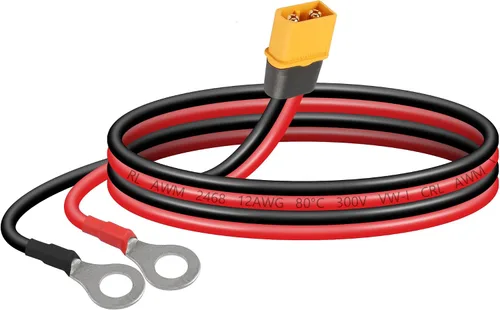 Vista 9 de SinLoon XT60 - Cable de terminal de anillo tórico 12AWG 23.6 pulgadas XT60H hembra a junta tórica, cable conector para aviones RC, juguete, autos
