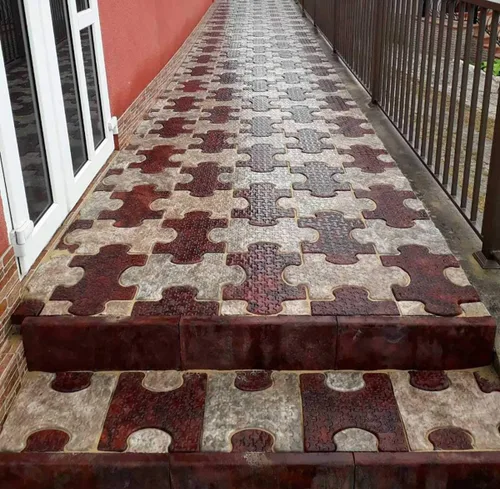 Vista 3 de SvitMolds Puzzle Stepping Stone Mold Molde de cemento de hormigón Rompecabezas ABS Camino de jardín #S51