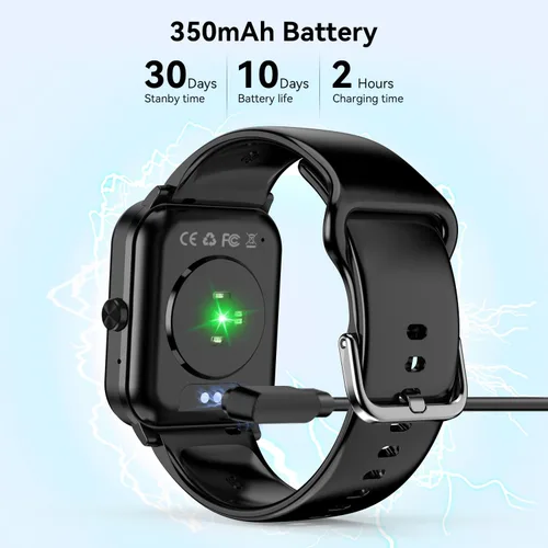 Vista 7 de Reloj inteligente, reloj inteligente de 1.85 pulgadas para hombres y mujeres (respuesta/hacer llamadas), frecuencia cardíaca, monitor de sueño