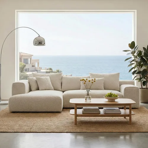Vista 7 de Acanva Juego de sofá seccional modular en forma de L de tamaño grande moderno para sala de estar, sofá de esquina de 4 plazas de estilo minimalista