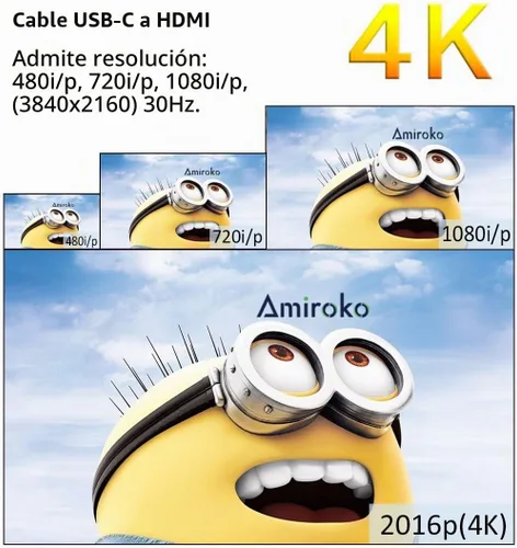 Vista 8 de Cable USB C a HDMI de 6 pies, USB 3.1 tipo C