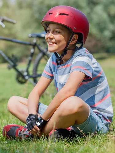 Vista 4 de 3 pares de guantes de bicicleta para niños, guantes de entrenamiento sin dedos de medio dedo, gel antideslizante para bicicleta y motocicleta