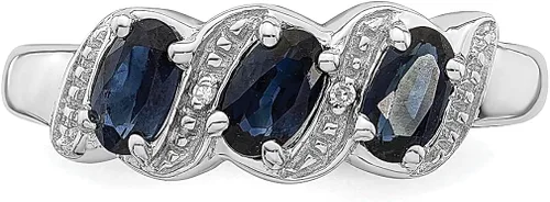 Vista 5 de 925 Sterling Silver Sapphire Diamond Ring Stone Gemstone Fine Jewelry For Women Gifts For Her