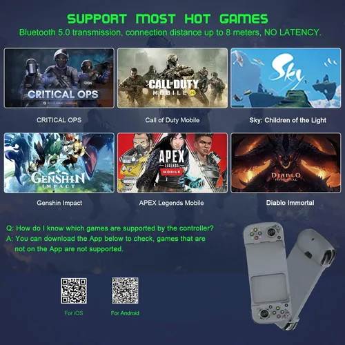 Vista 7 de Megadream Controlador de videojuegos móvil para iPhone iOS Android PC funciona con iPhone 14131211X, iPad, Samsung Galaxy, TCL, tablet, Apex