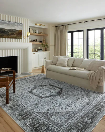 Vista 16 de Loloi Odette - Alfombra decorativa beige/plateada de 2'-3" x 3'-10" Beige y plateado