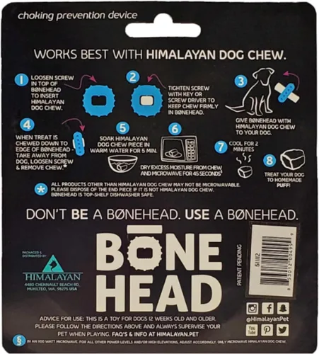 Vista 4 de Himalayan Dog Chew Bonehead - Soporte para masticar para perros pequeños, asegura los masticables de yak y palitos de matón, soporte de nailon