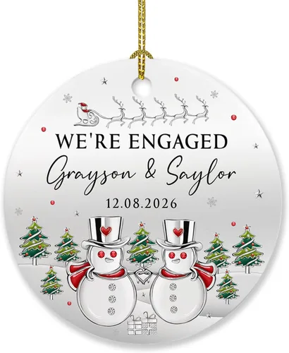 Vista 18 de Adorno personalizado para árbol de Navidad con nombre y año, regalo para mi nuevo apartamento, adorno personalizado para primera Navidad en un nuevo