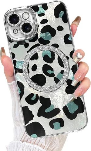 Vista 52 de Fiyart Diseñado para iPhone 16 Pro Max, Funda Compatible con MagSafe, Estampado de Guepardo, Placa de Protección de Cámara, Magnético, Brillante