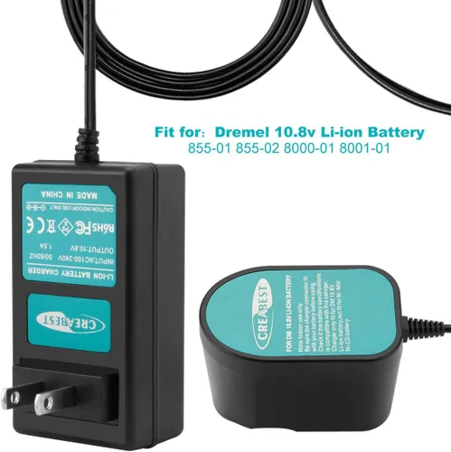 Vista 2 de Creabest Cargador de batería de 10.8V compatible con 855-01 855-02 8000-01