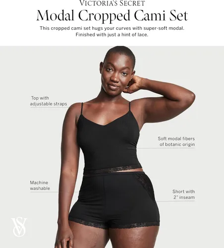 Vista 4 de Victoria's Secret Conjunto de camisola recortada modal, ropa de dormir para mujer (XS-XXL)