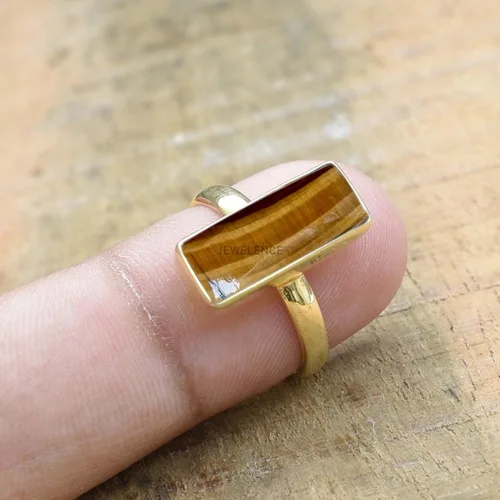 Vista 8 de Anillo de plata de ley maciza superpuesta de oro amarillo de 18 quilates para mujer, anillo de compromiso de plata esterlina, juego de bisel