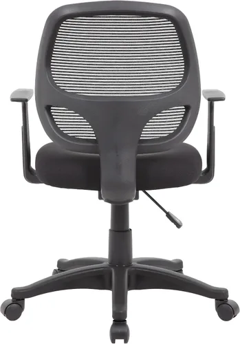 Vista 5 de Benzara Maya - Silla de oficina con brazos en T, malla negra, acolchado de espuma
