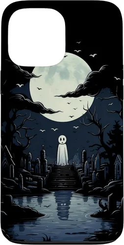 Vista 23 de iPhone 16 Ghost Halloween Cemetery Scary Creepy Case