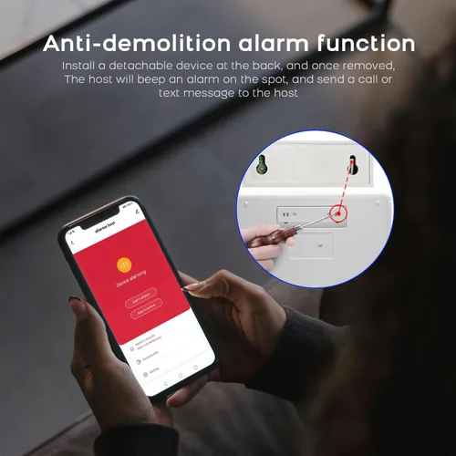 Vista 5 de PGST Sistema de seguridad para el hogar, sistema de alarma inalámbrico expandible con sensor de puerta/ventana, detector de movimiento, control