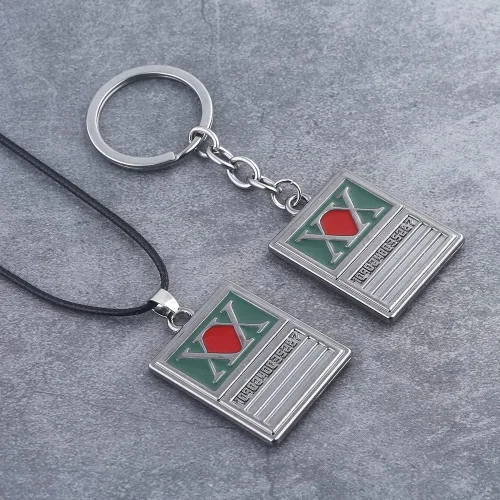Vista 4 de SONGCHANGJEWELRY Llavero de collar Hunter & Hunter HxH Anime GON Killua Kurapika Cosplay Regalos de Navidad para hombres y mujeres
