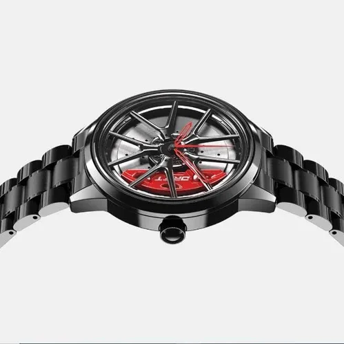 Vista 4 de DriftElement Original Nitro rim watch men - M3 sports car men's wristwatch in the 3D design of the Y-spoke performance rim made of stainless steel
