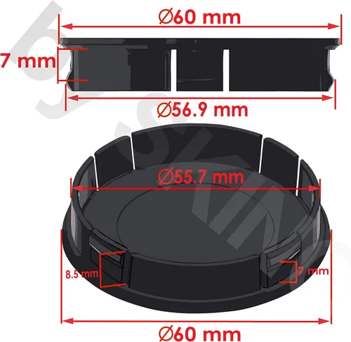 Vista 2 de 4pcs x 2.362 in Llantas de Coche Rueda Central Hub Tapas C 25