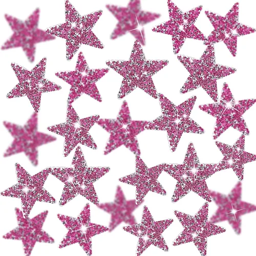 Vista 18 de Syhood 24 parches de estrellas para hierro, 1.57/2.36/3.15 pulgadas, color Plateado