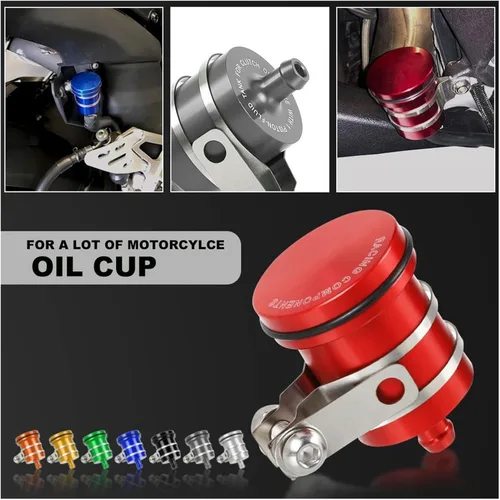 Vista 6 de DOLOX Vaso de aceite para Yamaha XTZ125 2003-2016 XTZ 125 2004 2005 2006 2007 2008 2009 10 10 Depósito de líquido de freno trasero Depósito de Negro